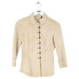 Camicia Plein Sud in scamosciato beige Beige