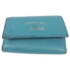 Porte-clés Gucci en cuir Bleu