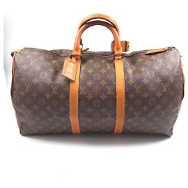 Louis Vuitton Keepall 50 Monogram Canvas Bolsa de Viagem Marrom Monograma