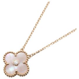 Collar Van Cleef & Arpels Vintage Alhambra en nácar rosa Rosa Dorado Otro