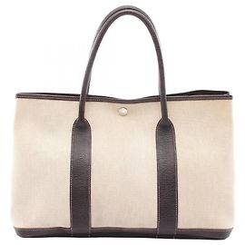 Hermès Sac cabas Hermes Garden Party PM Marron Écru