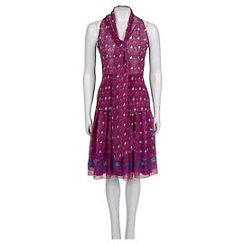 Traje elegante de seda morada Christian Dior - Talla L de segunda mano Otro