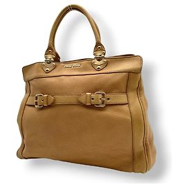 Borsa Tote Miu Miu Fiocco Beige