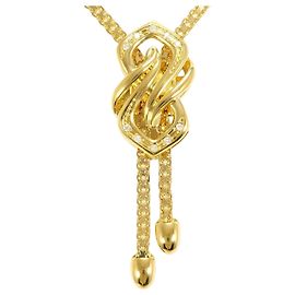 Autre Marque 18K Gelbgoldhalskette mit Diamant Golden
