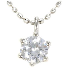 Autre Marque Collar de oro blanco de 18K con circonia Plata Dorado