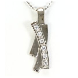Autre Marque Collana in oro bianco 18K con zircone cubico D'oro