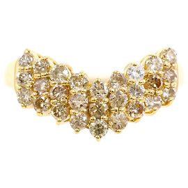 Autre Marque 18K Gelbgold-Ring mit braunem Diamanten Braun Golden