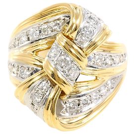 Autre Marque Anello a fascia in platino e oro giallo con diamante D'oro Altro