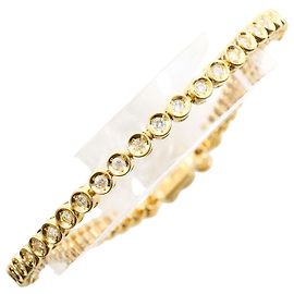 Autre Marque 18K Yellow Gold Charm Bracelet with Diamond Golden