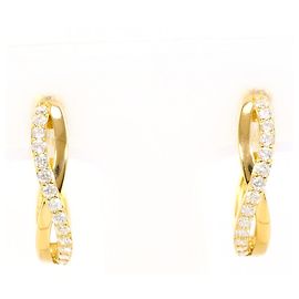 Autre Marque Pendientes de aro en oro amarillo de 18K con diamantes Dorado