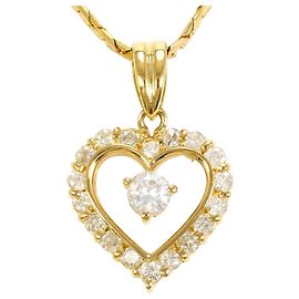 Autre Marque 18K Gelbgoldhalskette mit Diamant Golden