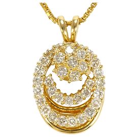 Autre Marque Collier en or jaune 18K avec diamant Doré