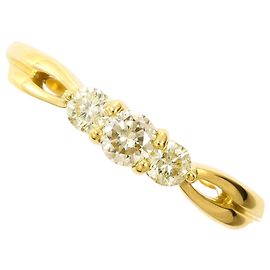 Autre Marque 18K Gelbgold-Ring mit Diamant Golden