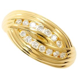 Autre Marque 18K Gelbgold-Ring mit Diamant Golden