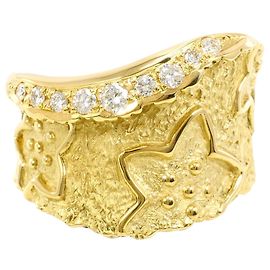 Autre Marque 18K Gelbgold-Ring mit Diamant Golden