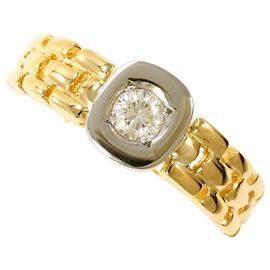 Autre Marque Platin- und Gelbgold-Ring mit Diamant Golden Andere