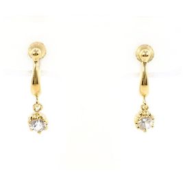 Autre Marque Boucles d'oreilles clips en or jaune 18K avec saphirs blancs Blanc Doré