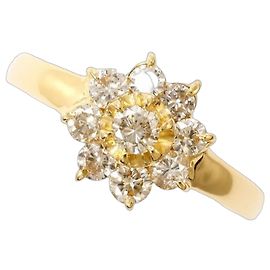 Autre Marque 18K Gelbgold-Ring mit braunem Diamanten Golden