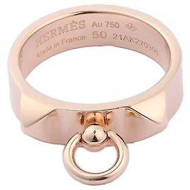 Hermès Hermes Collier de Chien Ring 750(PG) 6.5g 50 21AK270306 Golden