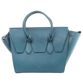 Céline Bolsa de couro Tie Knot da Celine em azul Azul