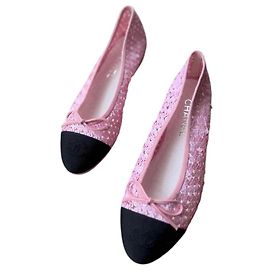 Chanel Pink Sequin Ballet Flats Pink