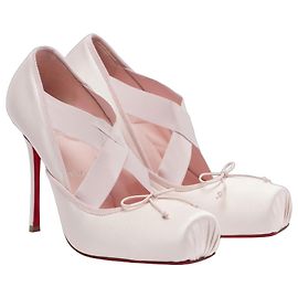 Christian Louboutin Pink Satin Ballet-Inspired High Heels Pink