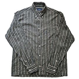 Ermenegildo Zegna Sport Camisa a Rayas Beige Verde oscuro