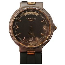 Reloj Longines Conquest Day-Date Quartz Gris Gold hardware
