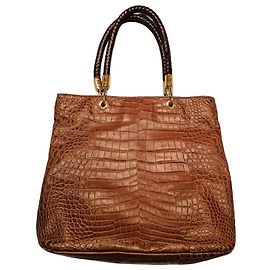 Michael Kors Bolsa Tote de Couro com Relevo Marrom Marrom