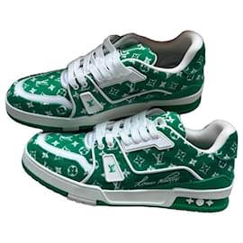Louis Vuitton LV Trainer Baskets Monogram Vert Blanc Blanc Vert
