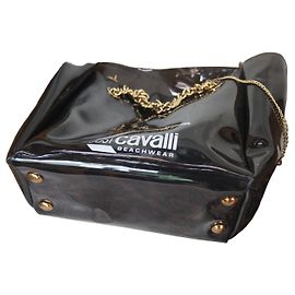 Just Cavalli Borsa Tote Trasparente Nera e Pochette Leopardata Nero Stampa leopardo