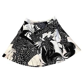 Gonna in lino See by Chloé Stampa Floreale e Animale Nero Bianco