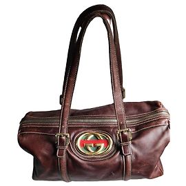 Sac bowling Gucci en cuir marron Marron