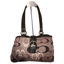 Borsa Coach Signature Monogramma Nero Bianco Grigio Bordò Monogramma