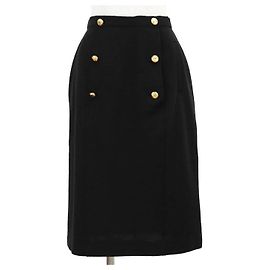 Chanel Strickjersey-Rock 100% Wolle Schwarz