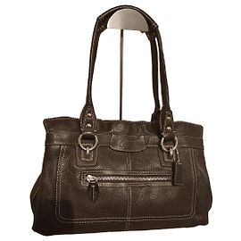 Bolsa de mão Coach em couro marrom Marrom