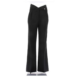 Calças flare pretas de algodão Coperni Preto
