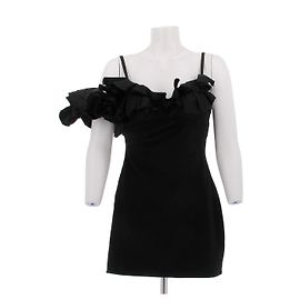 Jacquemus Schwarzes Kleid le raphia Schwarz