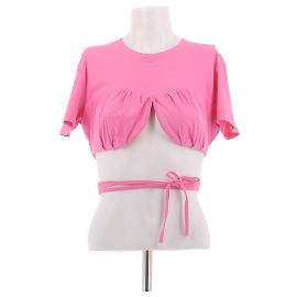 Top crop Jacquemus de jersey de algodón rosa Rosa