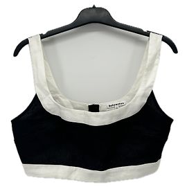 Reformation Sutiã de lin preto e branco Preto