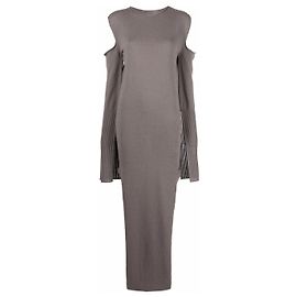 Vestido largo Rick Owens de algodón marrón Castaño