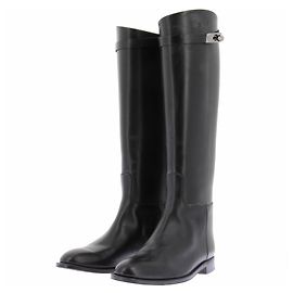 Hermès Schwarze Stiefel "Jumping" Schwarz