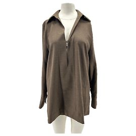 Blouse en coton marron COS Taille 38 Marron