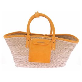 Jacquemus Panier Soleil cesto de ráfia bege Bege