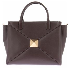 Bolsa Valentino Garavani One Stud em couro matelassê marrom Marrom