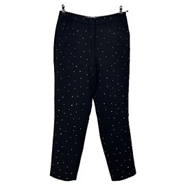 Autre Marque Calças pretas com strass Preto