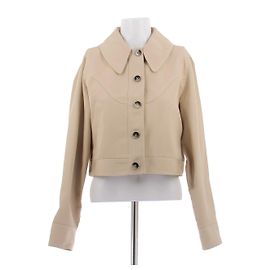 Giacca corta Ganni beige in cotone Beige