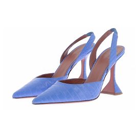Amina Muaddi Escarpins "Holli" bleues effet croco Bleu