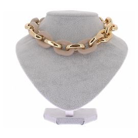 Paco Rabanne Colar de ouro e couro Dourado