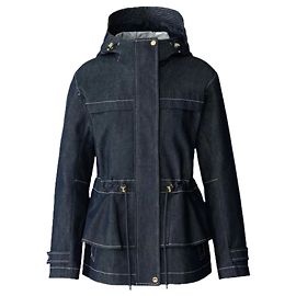 Mackage Denim jacket with drawstring ties Blue